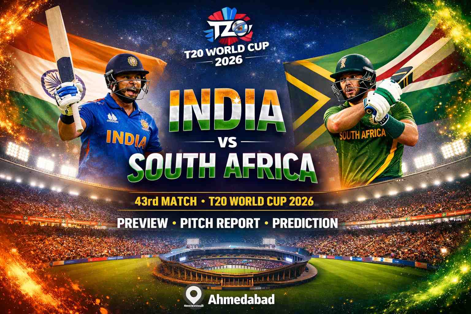 IND vs SA Today Match Preview – 43rd Match Super 8 T20 World Cup 2026