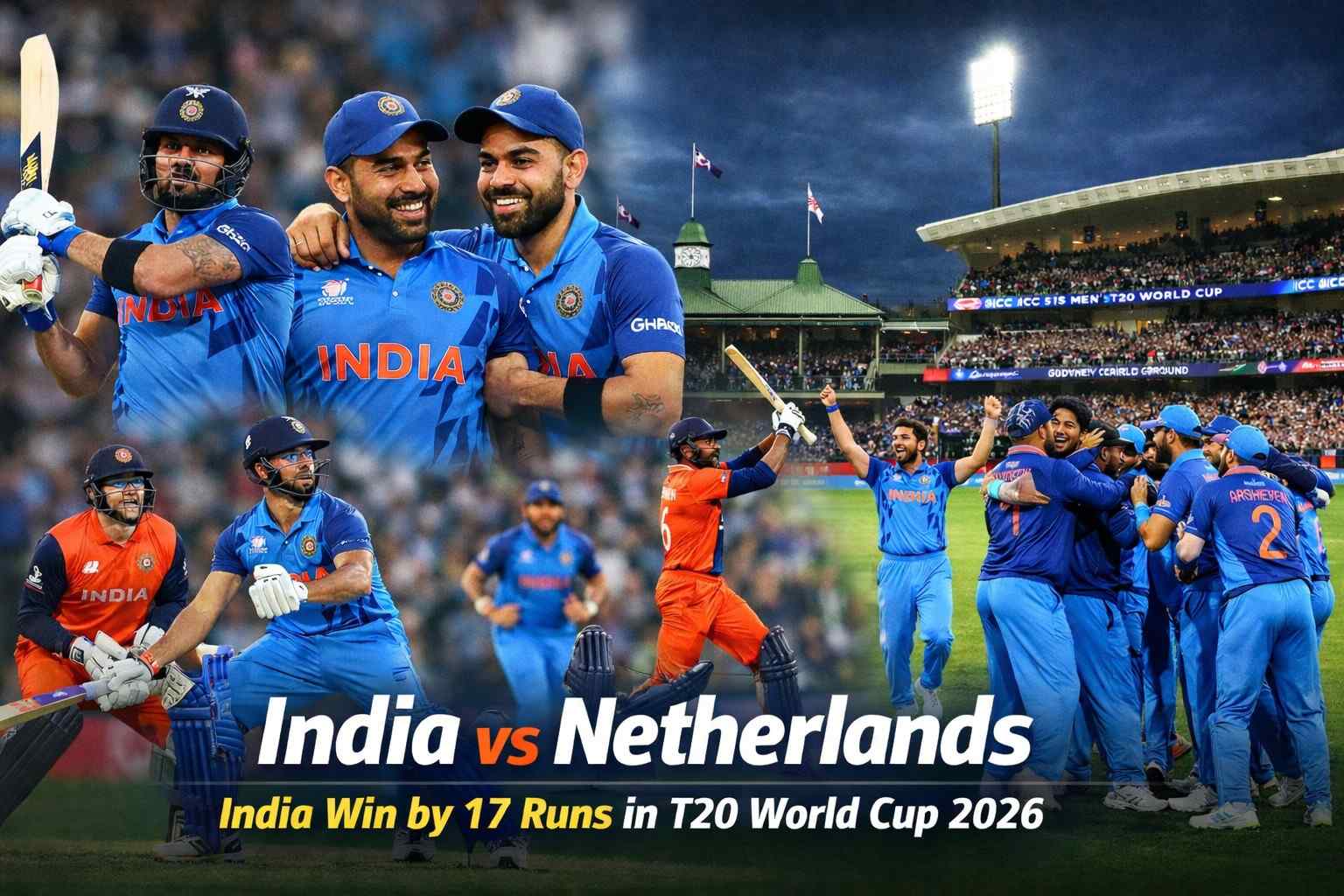 India vs Netherlands: India Win by 17 Runs | T20 WC
