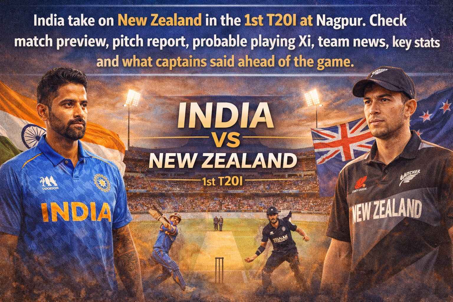 India vs New Zealand 1st T20I Live: Preview, Playing XI, Pitch Report & Key Stats