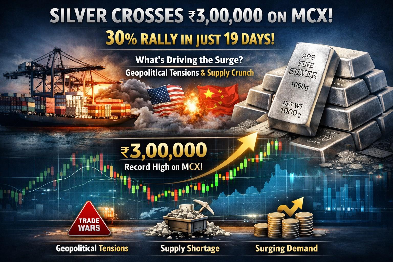 Silver Price Hits ₹3 Lakh/kg Today | Record High January 2026